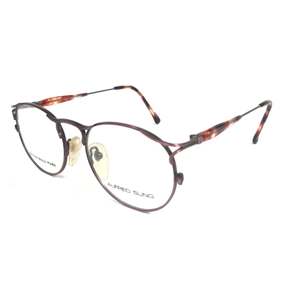 Alfred Sung Eyeglasses Frames 1503 COL 3 Rustic Purple Pink Tortoise 50-17-140